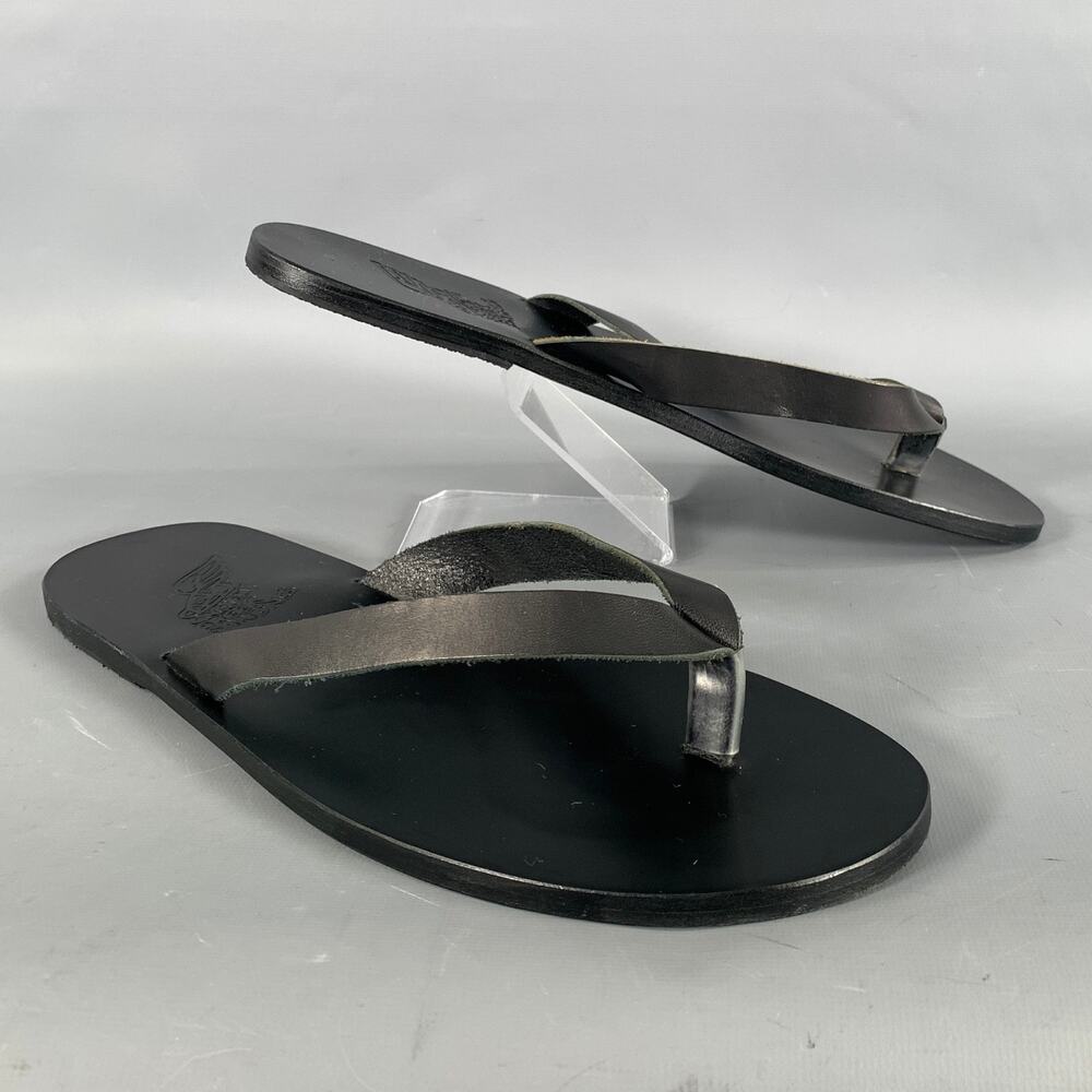 ANCIENT GREEK SANDALS Size 11 Black Solid Thong Sandals